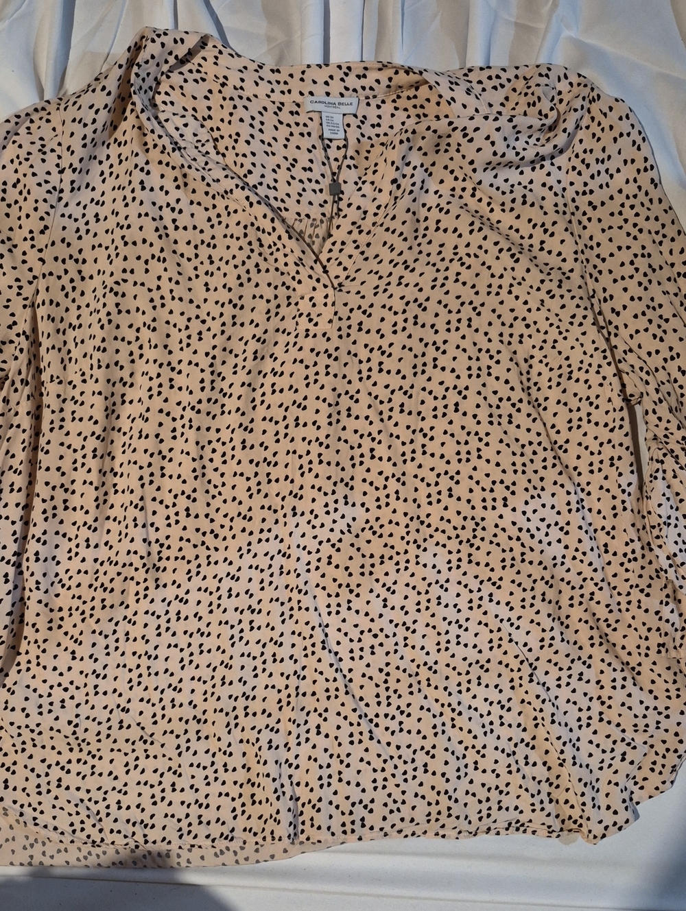 Carolina Belle Cream Tunic with Black Dot Print